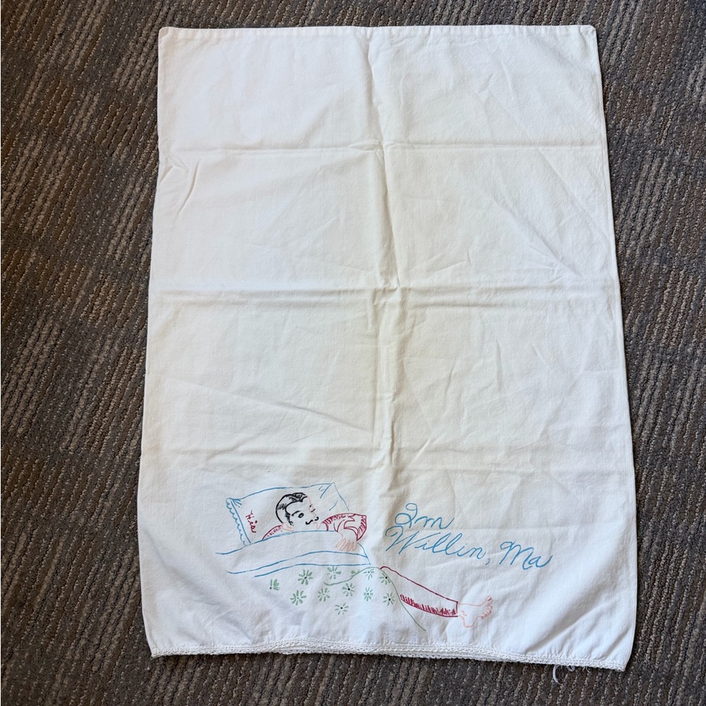 Vintage cheeky pillowcase